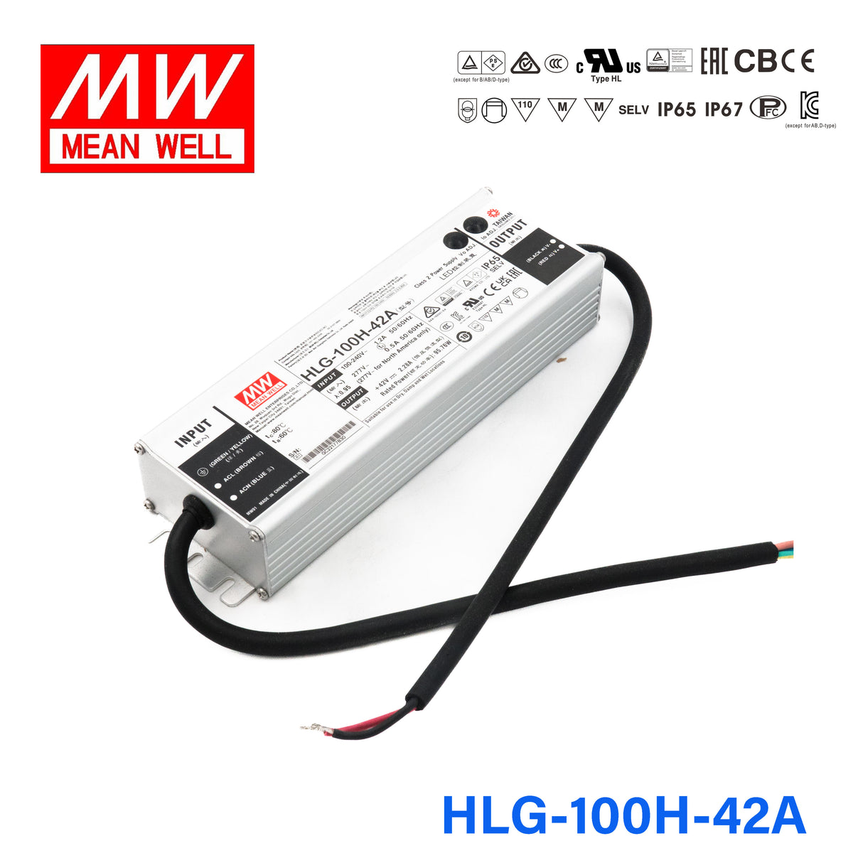Mean Well HLG-100H-42A Power Supply 100W 42V - Adjustable 2.28A