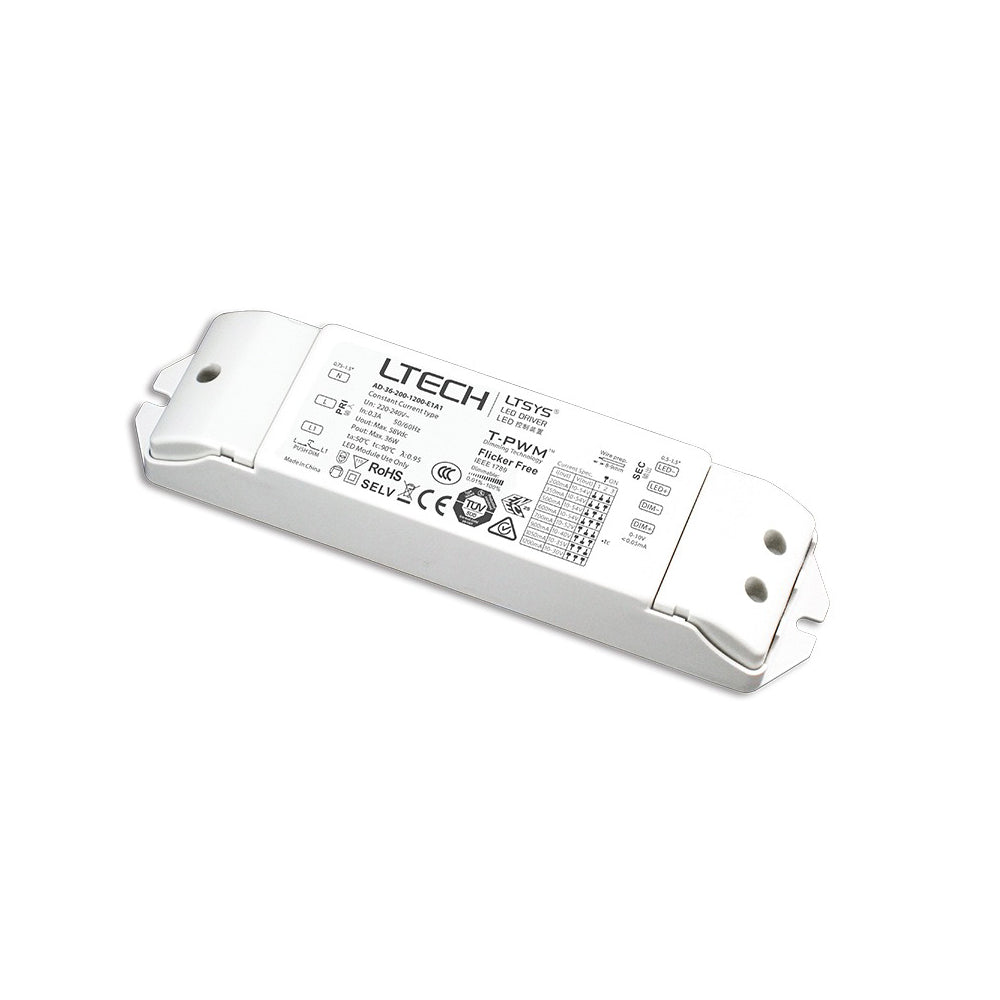 LTECH AD-36-200-1200-E1A1 36W 200~1200mA CC 0/1-10V LED Driver  - Selectable Output