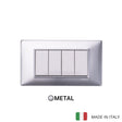 Vimar Plana Metal 4 Gang Switch - Brushed Aluminium - 16A