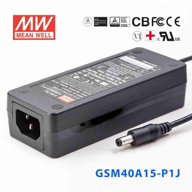 Mean Well GSM40A15-P1J Power Supply 40W 15V 2.67A