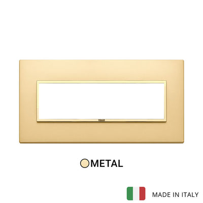 Vimar Eikon Evo Plate 7M Aluminium Satin Gold w Gold Frame