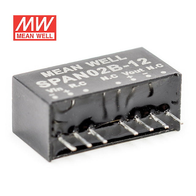 Mean Well SPAN02B-12 DC-DC Converter - 2W - 18~36V in 12V out 167mA