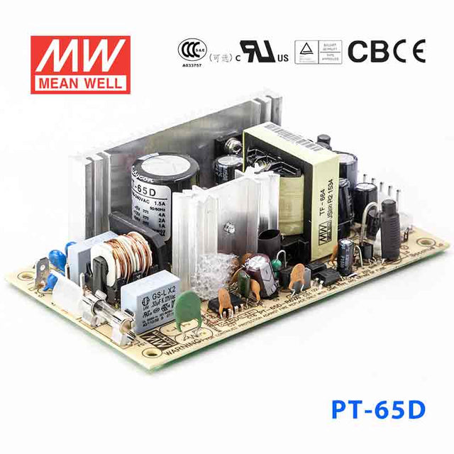 Mean Well PT-65D Power Supply 65W 5V 12V 24V 4A