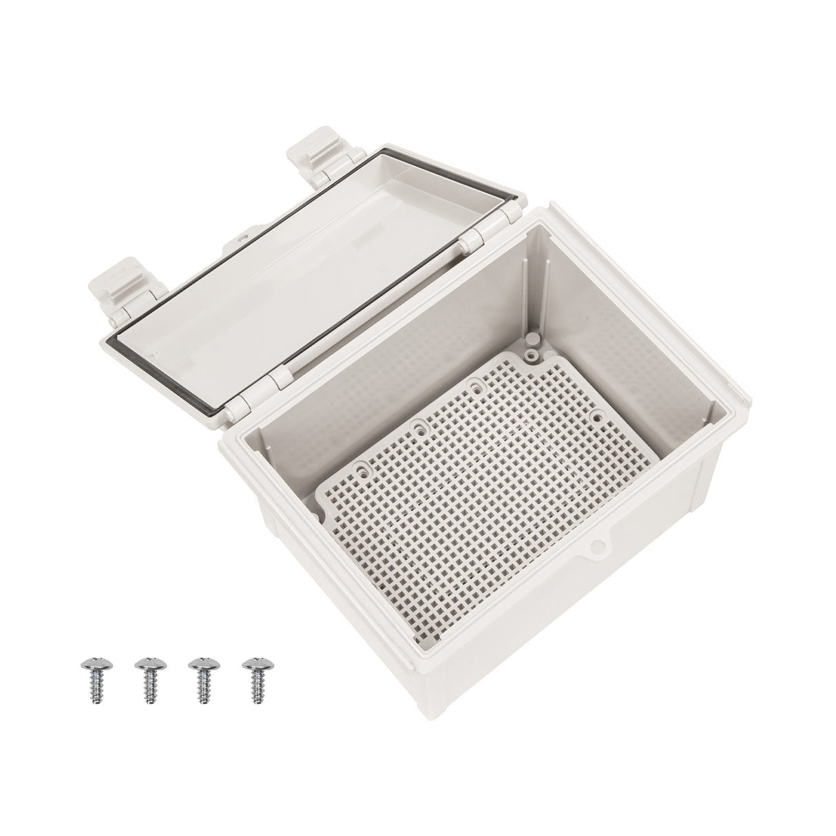Boxco Q-Series 160x210x130mm Plastic Enclosure, IP67, IK08, ABS, Grey Cover, Hinge Type with Plate - PHOTO 3