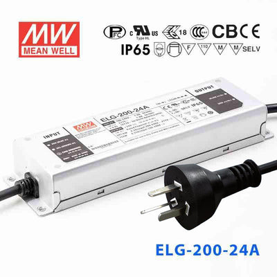Mean Well S-ELG-200-24A Power Supply 200W 24V - Adjustable with AU/NZ plug 8.4A