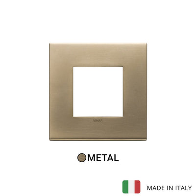 Vimar Eikon Plate 2M Metal Antique Gold - Square