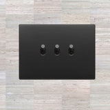 Vimar Eikon Vintage Metal 3 Gang Switch - Anthracite Grey - 10A - PHOTO 2