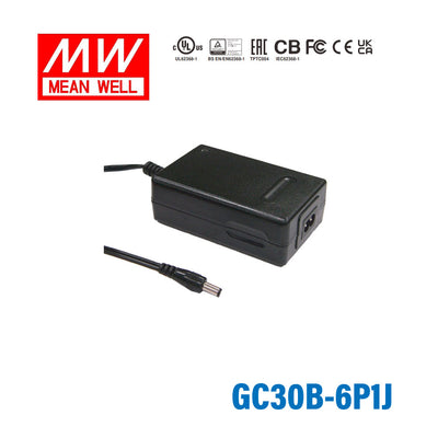 Mean Well GC30B-6P1J Portable Chargers 30W 28.6V 1.04A - Green Adaptor