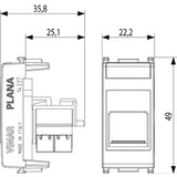 Plana RJ45 Cat6 Netsafe UTP Outlet With Cover White - PHOTO 3
