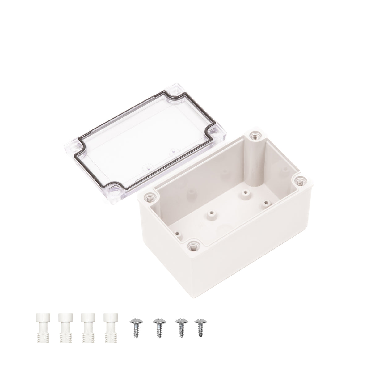 Boxco M-Series 80x130x75mm Plastic Enclosure, IP67, IK08, ABS, Transparent Cover, Screw Type - PHOTO 2