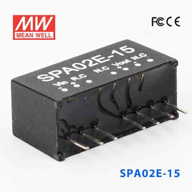 Mean Well SPA02E-15 DC-DC Converter - 1.8W - 4.5~9V in 15V out