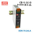 Mean Well XDR-75-24LA High-End Ultra Slim Industrial Din Rail Power Supply 74.88W 24V with Lever Actuated Connector 3.12A