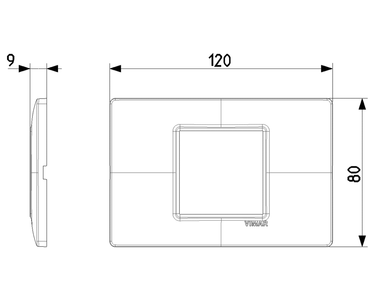 Vimar Plana Plate 2centrM Reflex Ash - PHOTO 1