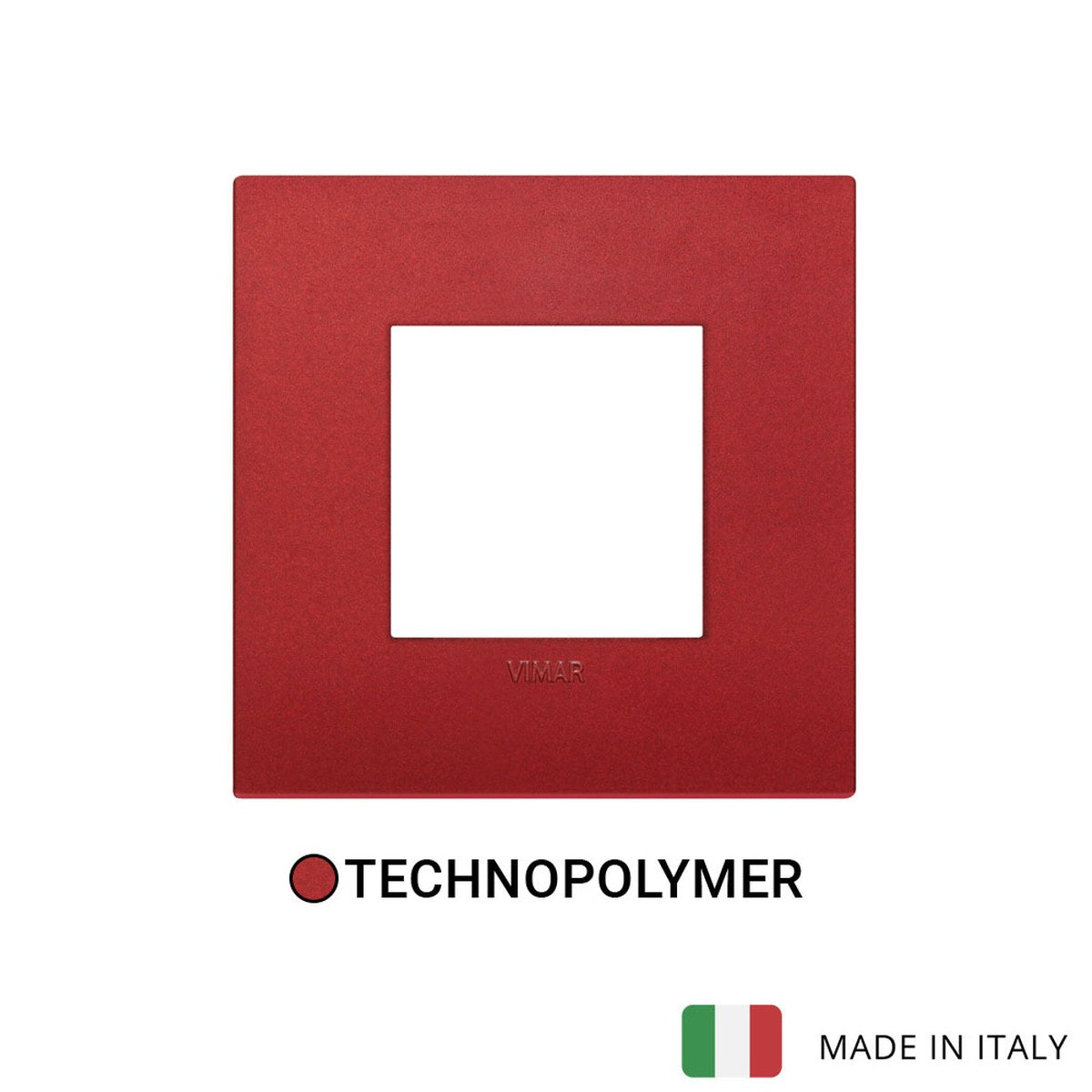Vimar Arke Classic Plate 2M Technopolymer Matt Red - Square