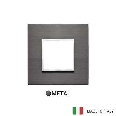 Vimar Eikon Evo Plate 2M Aluminium Lava Grey - Square