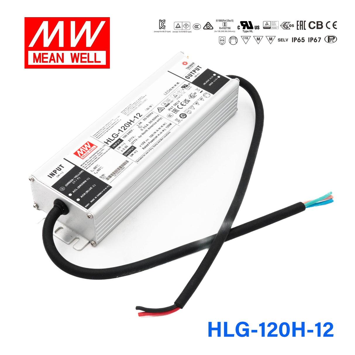 Mean Well HLG-120H-12 Power Supply 120W 12V 10A