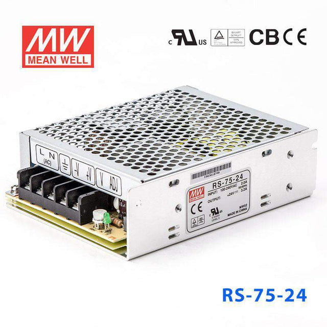 Mean Well RS-75-24 Power Supply 75W 24V 3.2A