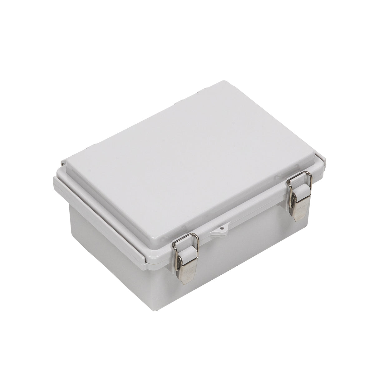 Boxco P-Series 135x185x85mm Plastic Enclosure, IP67, IK08, PC, Grey Cover, Molded Hinge and Latch Type - PHOTO 1