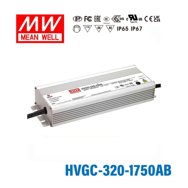 Mean Well HVGC-320-1750AB Power Supply 320W 1750mA - Adjustable and Dimmable