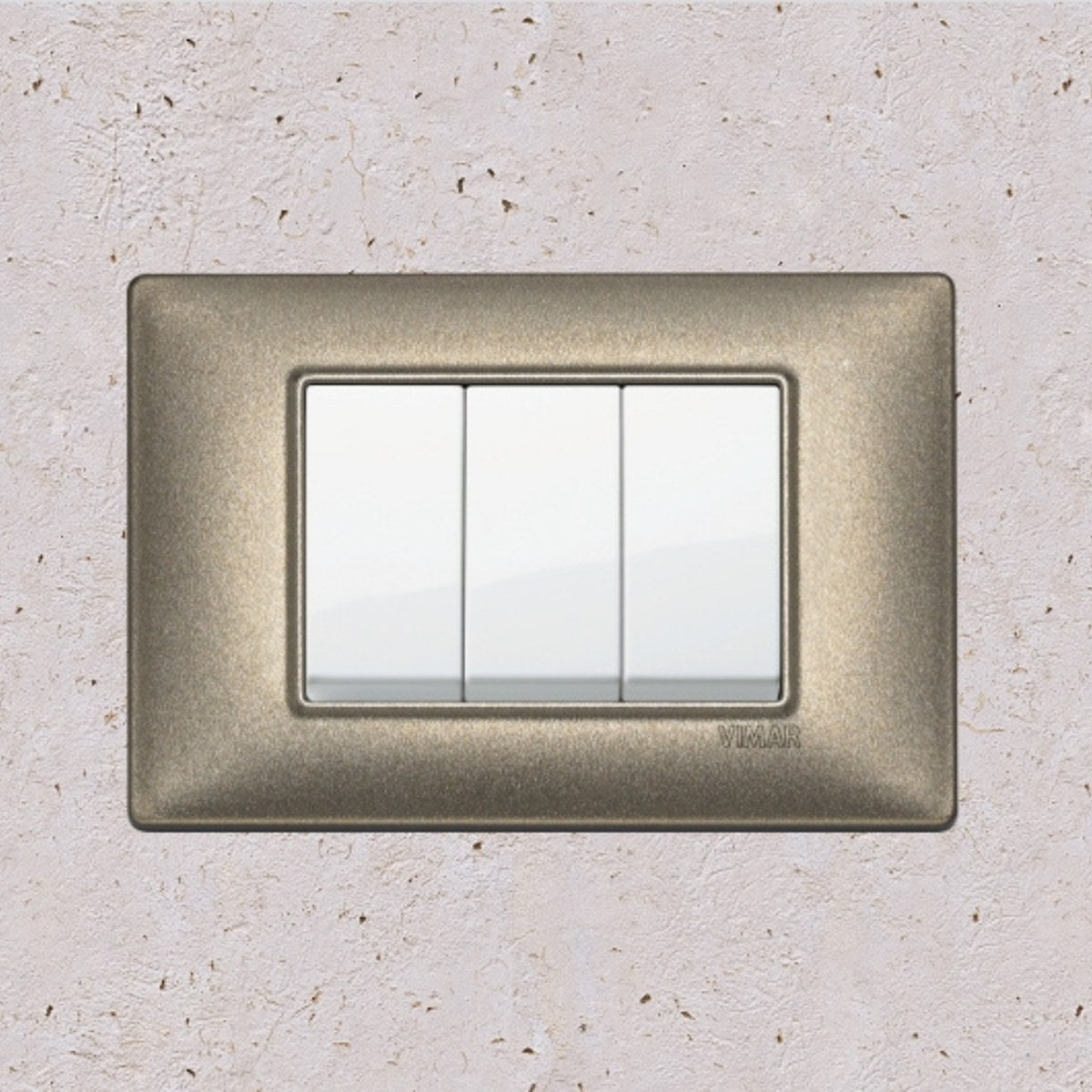 Vimar Plana Metal 3 Gang Switch - Metallic Bronze - 16A - PHOTO 3