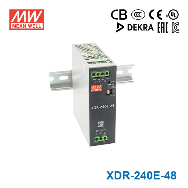 Mean Well XDR-240E-48 Economical Ultra Slim Din Rail Power Supply 240W 48V 5A