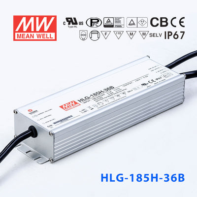 Mean Well HLG-185H-36AB Power Supply 185W 36V - Adjustable and Dimmable 5.2A