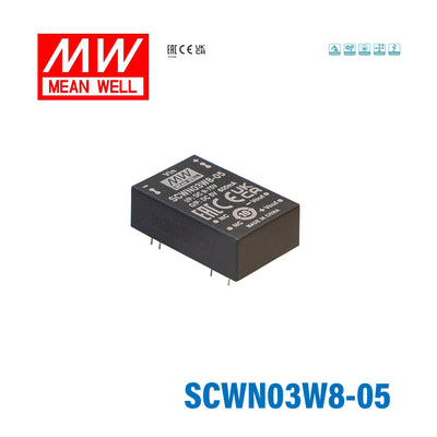 Mean Well SCWN03W8-05 DC-DC Converter - 3W 9~75V DC in 5V out 600mA