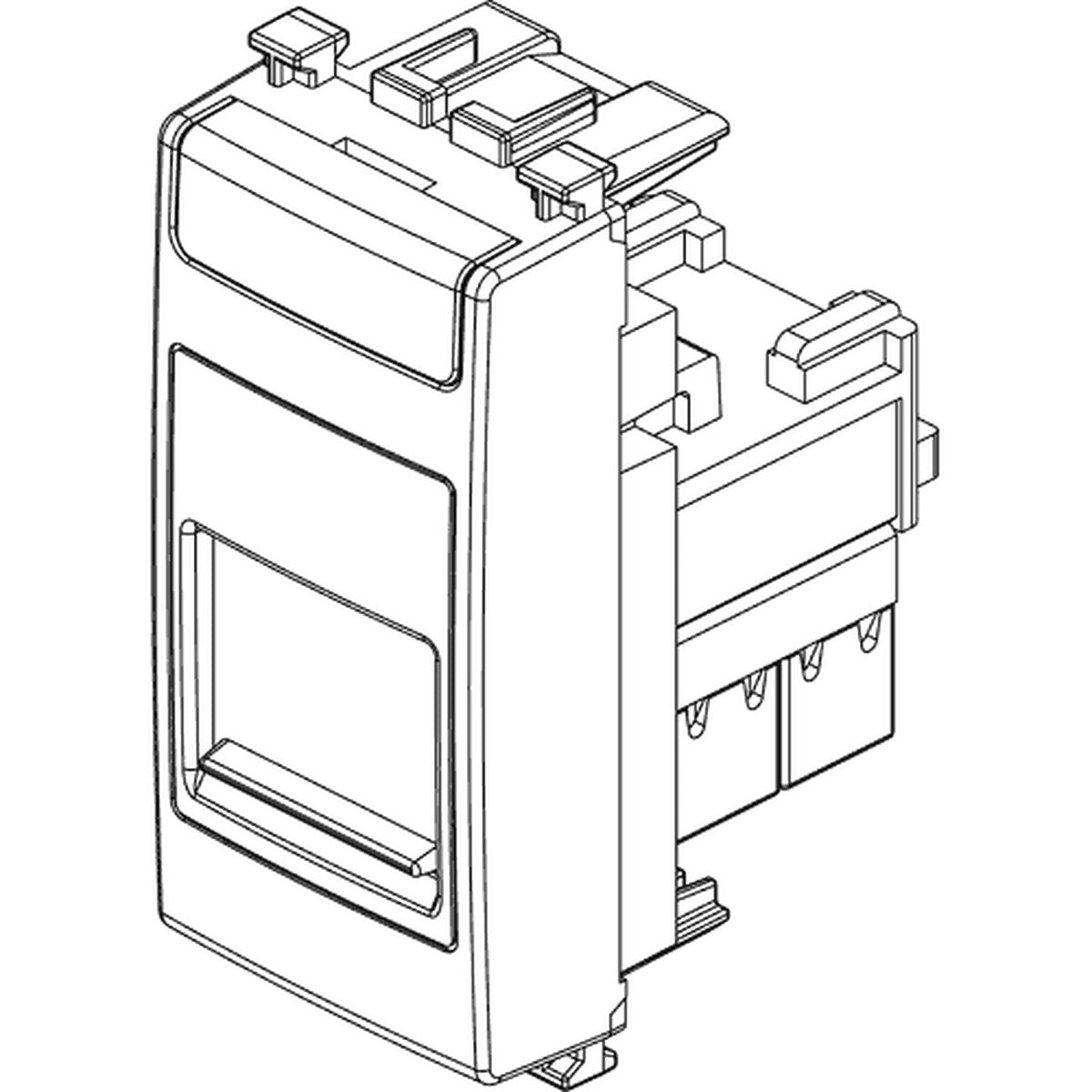 Arke RJ45 Cat 6 UTP Outlet Cover White - PHOTO 1