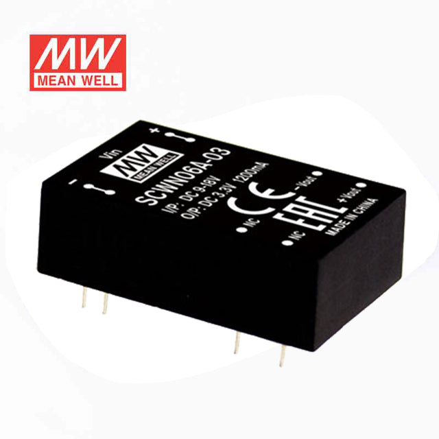 Mean Well SCWN06A-15 DC-DC Converter - 6W 9~18V DC in 15V out 400mA