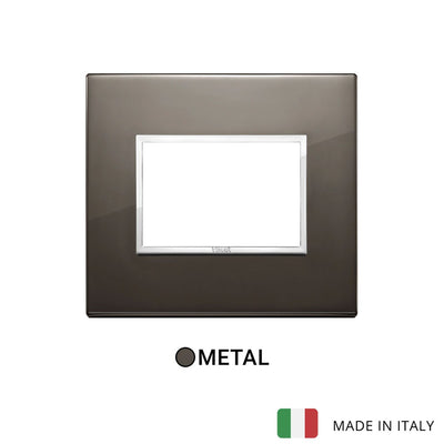 Vimar Eikon Evo Plate 3M Aluminium Black Sapphire