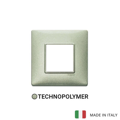 Vimar Plana Plate 2M BS Technopolymer Metallized Green