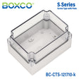 Boxco S-Series 125×175×100mm Plastic Enclosure, IP67, IK08, PC, Transparent Cover, Screw Type