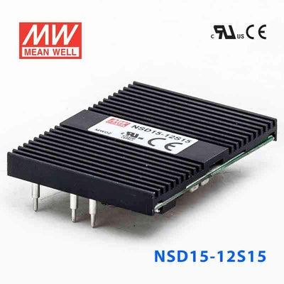 Mean Well NSD15-12S15 DC-DC Converter - 15W - 9.4~36V in 15V out 1A