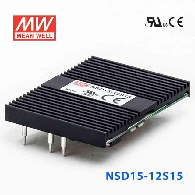 Mean Well NSD15-12S15 DC-DC Converter - 15W - 9.4~36V in 15V out 1A