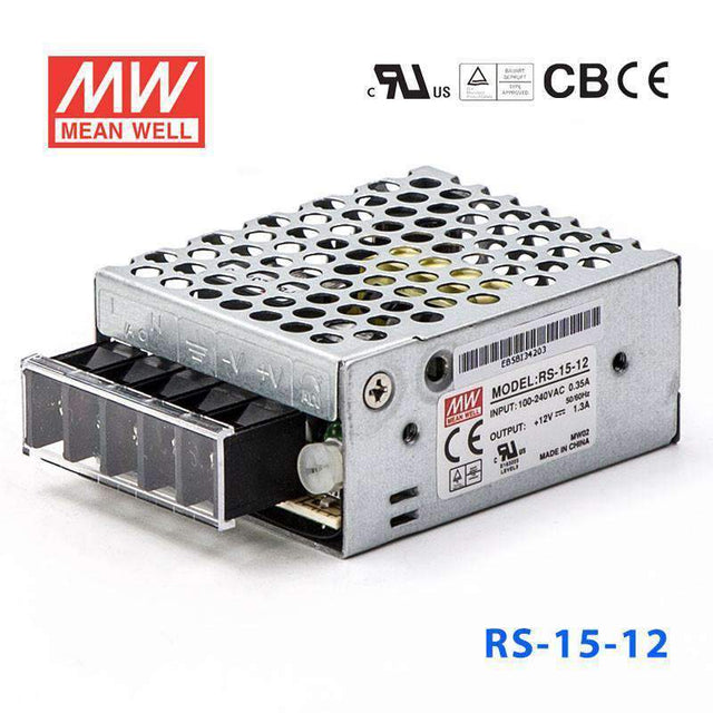 Mean Well RS-15-12 Power Supply 15W 12V 1.3A