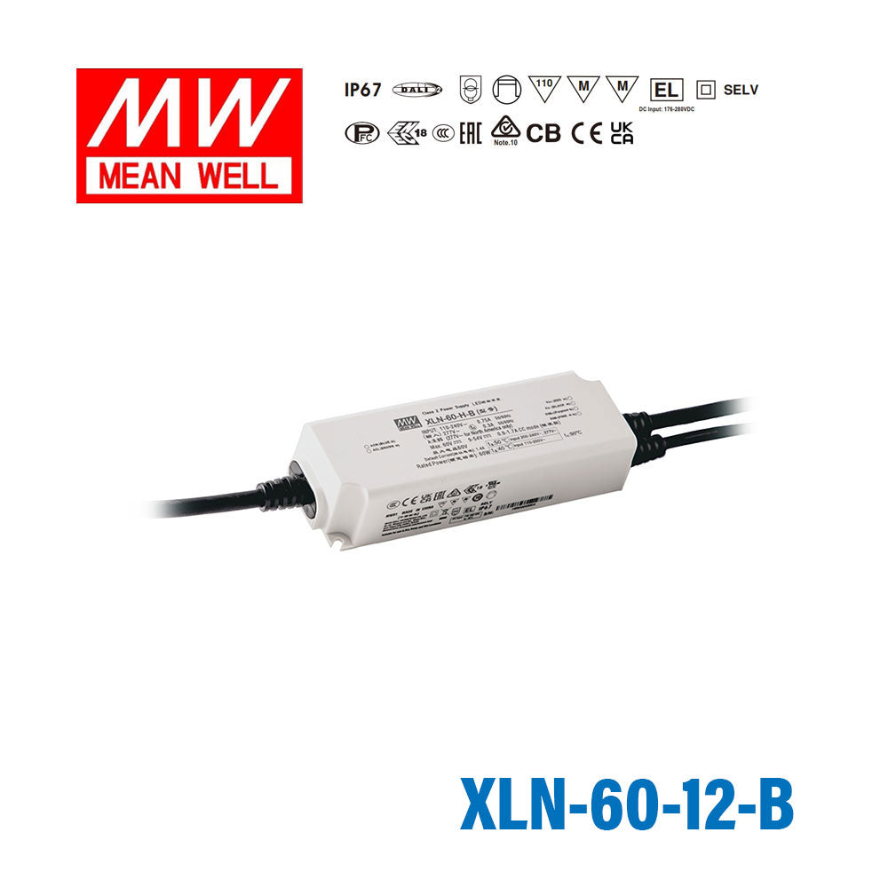 Mean Well XLN-60-12-B LED Driver 60W 12V IP67, 3 in 1 Dimming