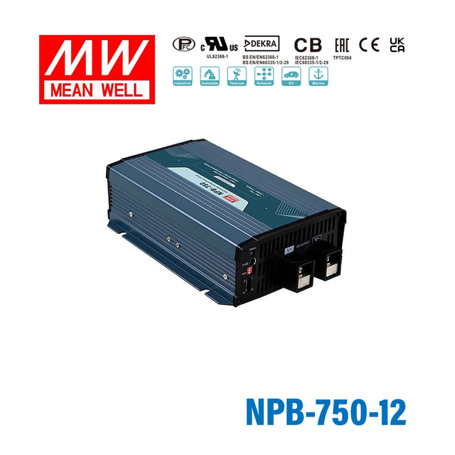 Mean Well NPB-750-12 Battery Charger 722.4W 12V - Suitable for Lead-acid and Li-ion
