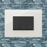 Vimar Eikon Glass 3 Gang Switch - Milky White - 16A - PHOTO 6