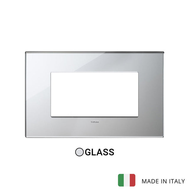 Vimar Eikon Plate 4M Mirror Glass Ice Silver