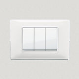 Vimar Plana Plastic 3 Gang Switch - Reflex Snow - 16A - PHOTO 2