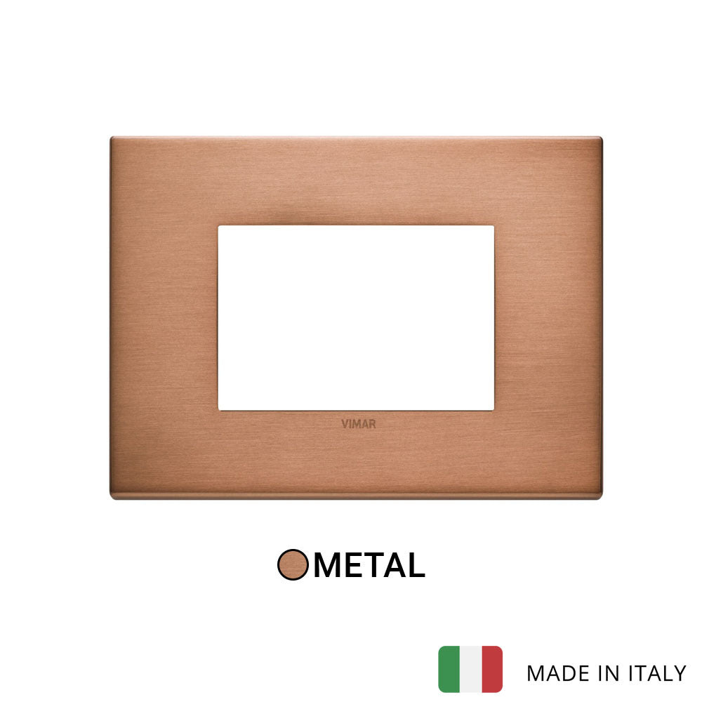 Vimar Eikon Plate 3M Metal Brushed Copper