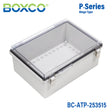 Boxco P-Series 250x350x150mm Plastic Enclosure, IP67, IK08, ABS, Transparent Cover, Molded Hinge and Latch Type
