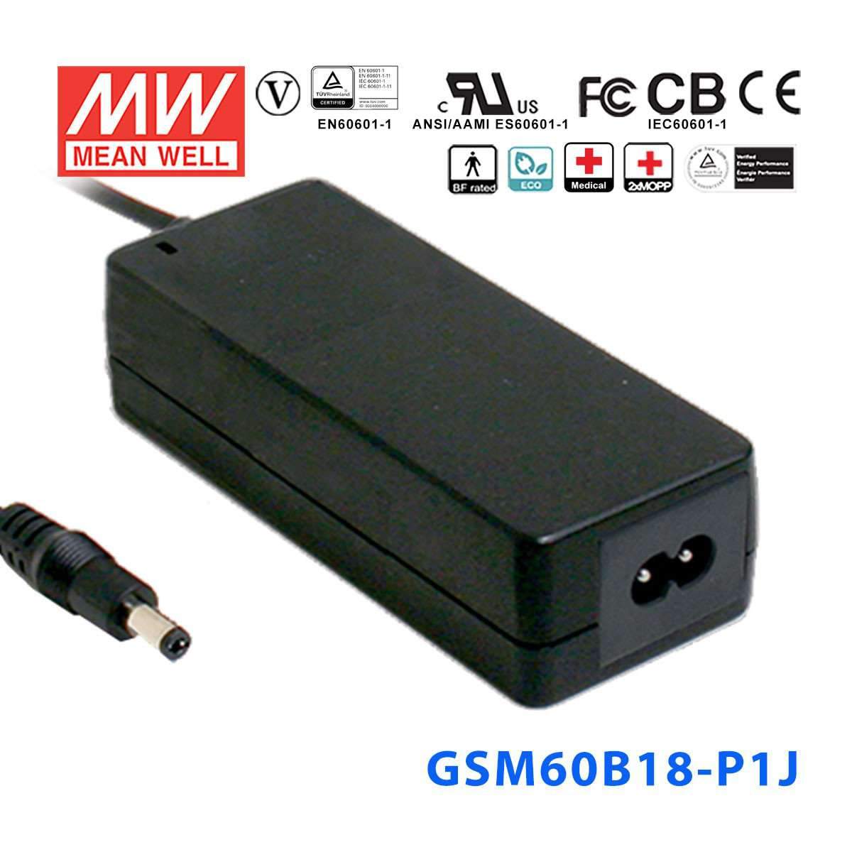 Mean Well GSM60B18-P1J Power Supply 60W 18V 3.33A