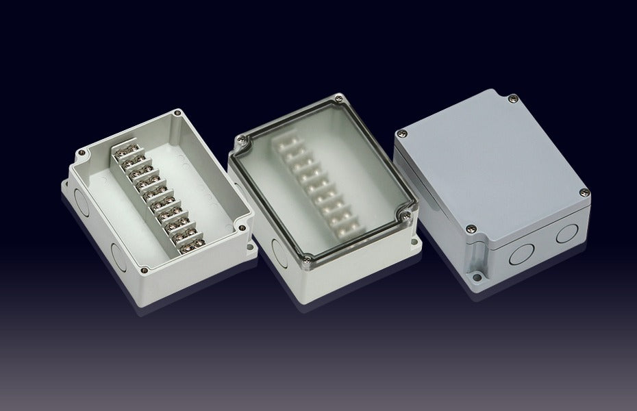 Boxco Terminal Box 10-pole 75x125x43mm, IP67, IK08, ABS, Transparent Cover