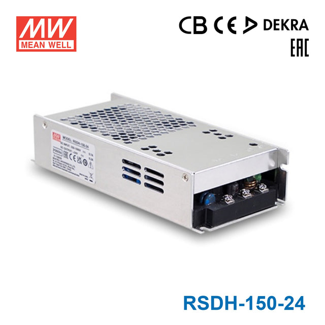 Mean Well RSDH-150-24 Ultra Wide Input DC-DC Converter, 250V-1500VDC Input, 24V Output 6.2A