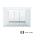 Vimar Plana Plastic 3 Gang Switch - White - 16A