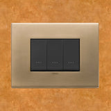 Vimar Eikon Metal 3 Gang Switch - Antique Gold - 16A - PHOTO 3