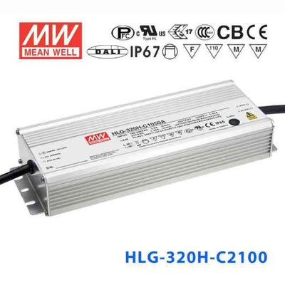 Mean Well HLG-320H-C2100DA Power Supply 319.2W 2100mA - DALI