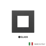 Vimar Eikon Plate 2M Glass Satin Black - Square