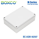 Boxco M-Series 180x255x75mm Plastic Enclosure, IP67, IK08, ABS, Grey Cover, Screw Type